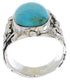 Turquoise Southwest Flower Silver Jewelry Ring Size 5-1/4 YX34236